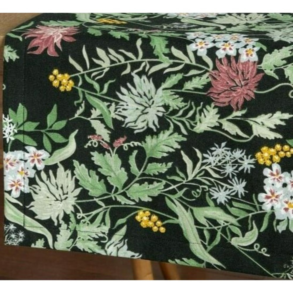 Drew Barrymore Table Runner 6 Napkins Basket Beautiful Gray + Floral 8-Piece Set - Picture 11 of 16